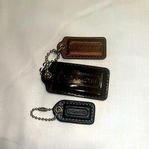 Coach Tags Black Brown Leather
